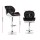 Artiss 4x Jorn Bar Stools Gas Lift Adjustable Height Padded PU Leather Black & White Chrome Base 360° Swivel