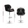 Artiss 2x Bar Stools - Adjustable Gas Lift, Padded PU Leather, 360° Swivel, Chrome Finish, Black, 69-82cm Height