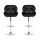 Artiss 2x Bar Stools - Adjustable Gas Lift, Padded PU Leather, 360° Swivel, Chrome Finish, Black, 69-82cm Height