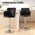Artiss 1x Swivel Bar Stool Black PU Leather Adjustable Gas Lift Full Back Chrome Frame 53–75cm Kitchen Counter Chair