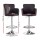 Artiss 2x Brown PU Leather Bar Stools, Swivel Adjustable Gas Lift, Chrome Steel, Full Back, 53–75cm, Set of 2