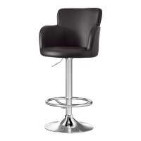Artiss 4x Swivel Bar Stools PU Leather Brown Adjustable Gas Lift Counter Height with Backrest and Armrests