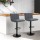 Artiss 2x Vintage Grey Bar Stools, Faux Leather, Gas Lift, 360° Swivel, High Back, Adjustable Height, Chrome Finish