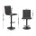 Artiss 2x Grey Vintage Leather Bar Stools, Adjustable Gas Lift, 360° Swivel, High Back, Footrest, Floor Protector