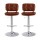 Artiss 2x Brown PU Leather Bar Stools - Adjustable Swivel, Ergonomic Tufted Design, 120kg Capacity, Easy Assembly