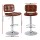 Artiss Set of 4 Brown Swivel Bar Stools - Adjustable 87-105cm, Tufted PU Leather, Metal Frame, 120kg Capacity