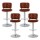 Artiss Set of 4 Brown Swivel Bar Stools - Adjustable 87-105cm, Tufted PU Leather, Metal Frame, 120kg Capacity