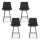 Artiss Set of 4 Black Bar Stools, 67cm Seat Height, Diamond PU Leather, Sturdy Metal Frame, Anti-Slip Protectors