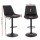 Artiss Set of 4 Black Diamond PU Leather Bar Stools – Adjustable Swivel, Gas Lift, Metal Frame, 120kg Capacity