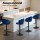 Artiss Nessah Bar Stools, Velvet Upholstery, 4-Pack, Blue, Adjustable Height, 360° Swivel, Elegant Clam Shell Design