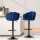 Artiss Nessah Bar Stools, Velvet Upholstery, 4-Pack, Blue, Adjustable Height, 360° Swivel, Elegant Clam Shell Design