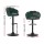 Artiss Bar Stools, Velvet Upholstery, Set of 4, Green, Adjustable Height, Clam Shell Design, Luxurious Seating
