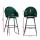 Artiss Mesial 2x Velvet Swivel Bar Stools, Green - Elegant Design, 360° Rotation, Metal Legs, Luxurious Comfort