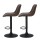 Artiss Rushal 2x Bar Stools - Vintage Leather, Adjustable Gas Lift, 360° Swivel, Elegant Diamond Design, Brown