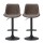 Artiss Rushal 2x Bar Stools - Vintage Leather, Adjustable Gas Lift, 360° Swivel, Elegant Diamond Design, Brown