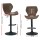 Artiss Frawley Bar Stools - Vintage Brown PU Leather, Swivel Gas Lift, Adjustable Height, 360° Rotatable, Set of 2