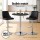 Artiss Modern 360° Swivel Bar Table – 62cm Round PVC Leather, Adjustable Height 71-91cm, Black, Durable & Stylish