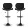 Artiss 2x Black Shell Leather Bar Stools - Adjustable 95-113cm, Swivel, Gas Lift, Modern Design, 120kg Capacity