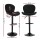 Artiss 4x Black PU Leather Bar Stools - Swivel, Adjustable Height 95-113cm, Shell Design, Metal Frame, 120kg Capacity