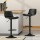 Artiss 2x Fynn Bar Stools, PU Leather, Adjustable Gas Lift, 360° Swivel, Black, 38cm Base, 53-78.5