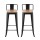 Artiss 2x Bar Stools: Black Metal & Pine MDF, Stackable, 77cm Seat Height, 120kg Capacity, Industrial Chic Design