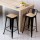 Artiss 2x Bar Stools: Black Metal & Pine MDF, Stackable, 77cm Seat Height, 120kg Capacity, Industrial Chic Design