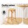 Artiss Apri Bar Stool, Rattan Seat, Beech Wood Frame, 65cm Height, Pine Color, 150kg Capacity, Easy Assembly