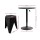 Artiss 3PC Bar Table and Stools Set Black Height Adjustable Swivel Top Stackable Stools for Kitchen Cafe