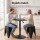 Artiss 3PC Bar Table and Stools Set Black Height Adjustable Swivel Top Stackable Stools for Kitchen Cafe