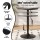 Artiss 3PC Bar Table and Stools Set Black Height Adjustable Swivel Top Stackable Stools for Kitchen Cafe
