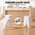 Artiss 3PCS Bar Table and Stools Set Height Adjustable Swivel Top Stackable Stools White Dining Solution