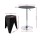 Artiss 3PCS Bar Table and 2 Stackable Puzzle Stools Set Adjustable Height 360-degree Swivel PVC Leather Black