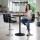 Artiss Bar Table & Stools Set - Black, Adjustable Height, 360° Swivel, MDF & Steel, Indoor/Outdoor, 1-Year Warranty