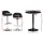 Artiss Bar Table and Stools Set Black, Height Adjustable, PU Leather, 60cm Table, Swivel, for Kitchen or Cafe