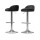 Artiss Bar Table and Stools Set Black, Height Adjustable, PU Leather, 60cm Table, Swivel, for Kitchen or Cafe