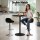Artiss Bar Table and Stools Set Black, Height Adjustable, PU Leather, 60cm Table, Swivel, for Kitchen or Cafe