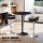 Artiss Bar Table and Stools Set Black, Height Adjustable, PU Leather, 60cm Table, Swivel, for Kitchen or Cafe