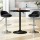 Artiss Bar Table and Stools Set Black, Height Adjustable, PU Leather, 60cm Table, Swivel, for Kitchen or Cafe