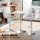 Artiss White Bar Table & 2 Stools Set - MDF & Steel, 360° Swivel, Adjustable Height, Indoor/Outdoor, 1-Year Warranty