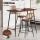 Artiss Industrial Bar Table & Stools Set - Oak/Black, Steel Frame, Rattan & PU Leather, Easy Assembly, 1-Year Warranty