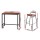 Artiss Bar Table and Stools Set, Industrial MDF Top, Steel Frame, Brown 100x40cm, 2 PU Chairs, Kitchen Dining