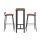 Artiss Bar Table and Stools Set, Industrial MDF Top, Steel Frame, Brown 100x40cm, 2 PU Chairs, Kitchen Dining