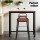 Artiss Bar Table and Stools Set, Industrial MDF Top, Steel Frame, Brown 100x40cm, 2 PU Chairs, Kitchen Dining