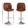 Artiss 1X Bar Stool Brown PU Leather Bentwood Swivel Adjustable Height 98-120cm Kitchen Counter Stool
