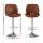 Artiss Bar Stools Set of 2 Brown PU Leather, Bentwood Backrest, Adjustable Height 98-120cm, 150kg Capacity