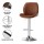 Artiss Bar Stools Set of 2 Brown PU Leather, Bentwood Backrest, Adjustable Height 98-120cm, 150kg Capacity