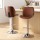 Artiss Bar Stools Set of 2 Brown PU Leather, Bentwood Backrest, Adjustable Height 98-120cm, 150kg Capacity