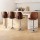 Artiss 4X Bar Stools: Adjustable Bentwood Kitchen Chairs with Brown PU Leather, 150kg Capacity, Anti-Slip Protectors