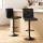 Artiss Set of 2 Black Bar Stools, PU Leather, Adjustable Gas Lift, 360° Swivel, Cross Back, Kitchen Dining Chairs