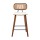 Artiss Set of 2 Bar Stools Kitchen Counter Chairs Rattan Backrest PU Leather Walnut Frame 64cm Beige